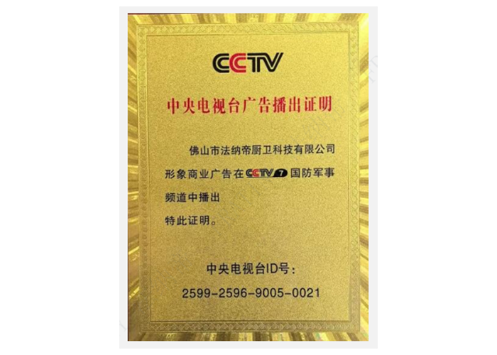 中央电视台广告播出证明
